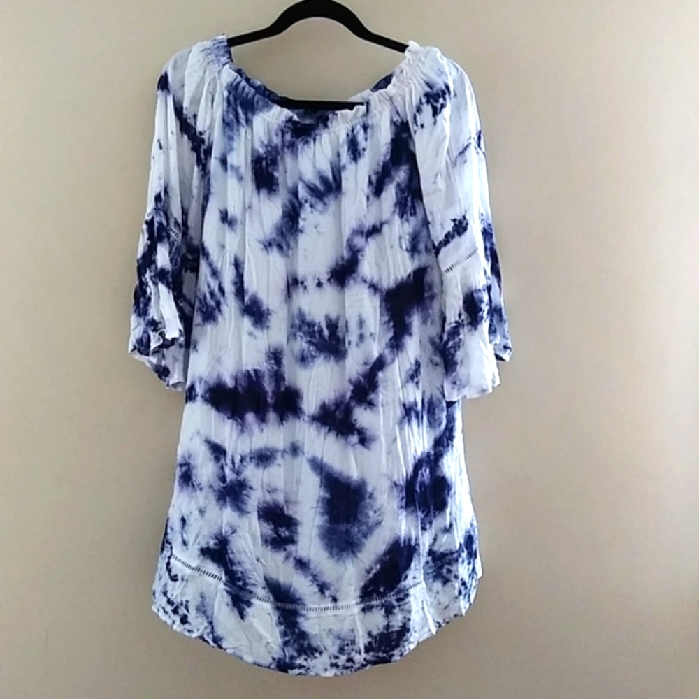 Knox Rose Tie Dye Off the Shoulder Mini Dress Large
